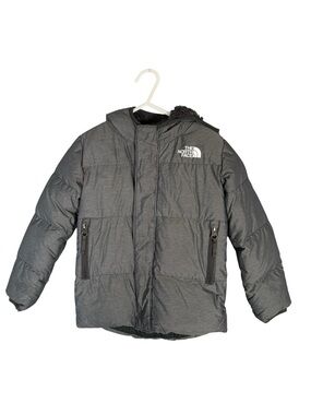 The North Face Grey Down Puffer Jacket 600 Fill Winter Hooded Boys Girls 4